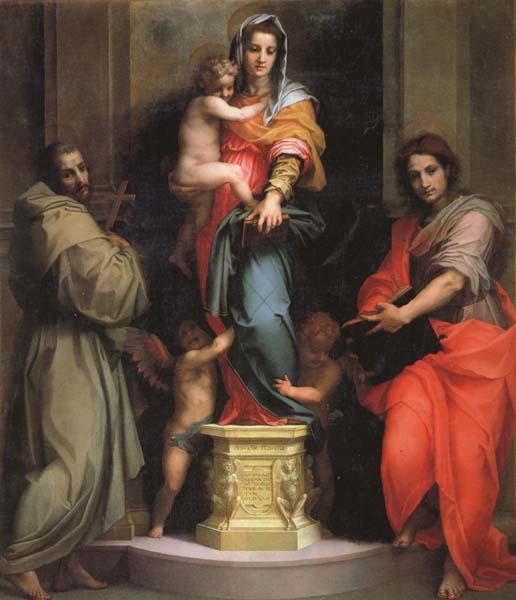 Andrea del Sarto Madonna and Child with SS.Francis and John the Baptist oil painting picture